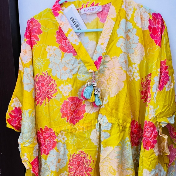 Mahee Jaipur Tops - Kaftan top in floral print and shells tassels !